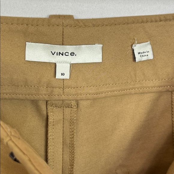 Vince Seam Front Cotton Straight Leg‎ Pants Tan Size 10 High Rise - Picture 12 of 15